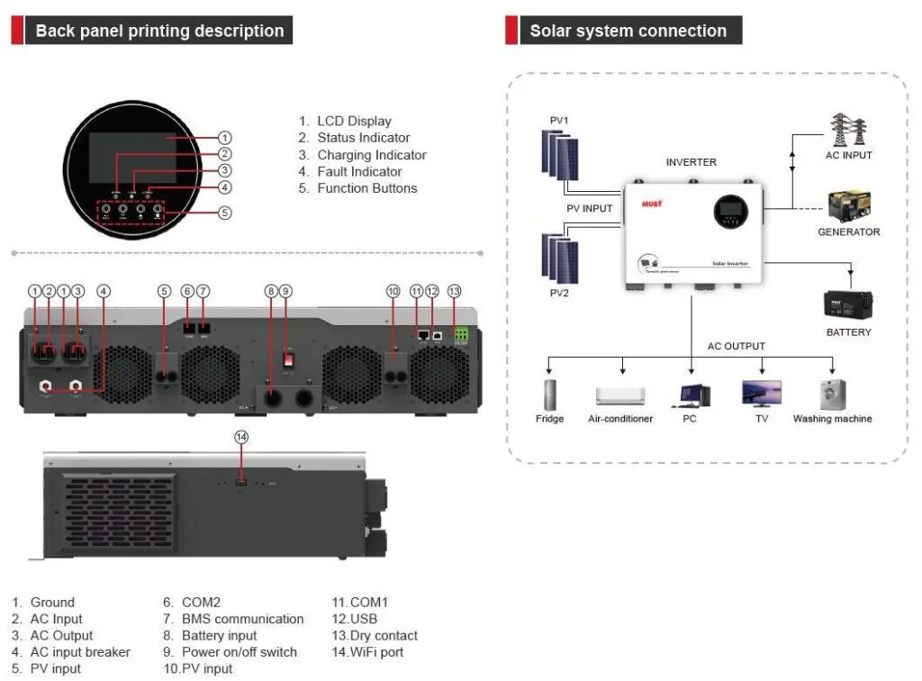 Must 10KVA Hybrid Offgrid Inverter 48V