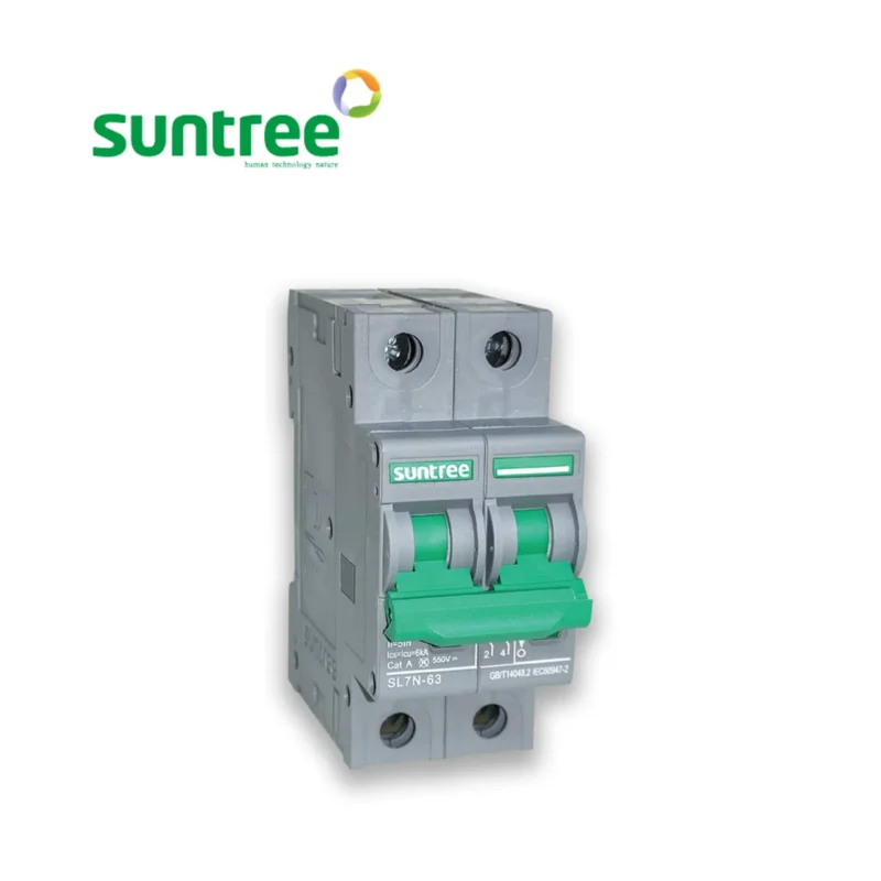 Suntree 32Amps 550v DC-MCB-2P-550v- Nairobi kenya solarshop Africa Suntree 32 Amps 550V 2 Pole DC Solar Circuit Breaker
