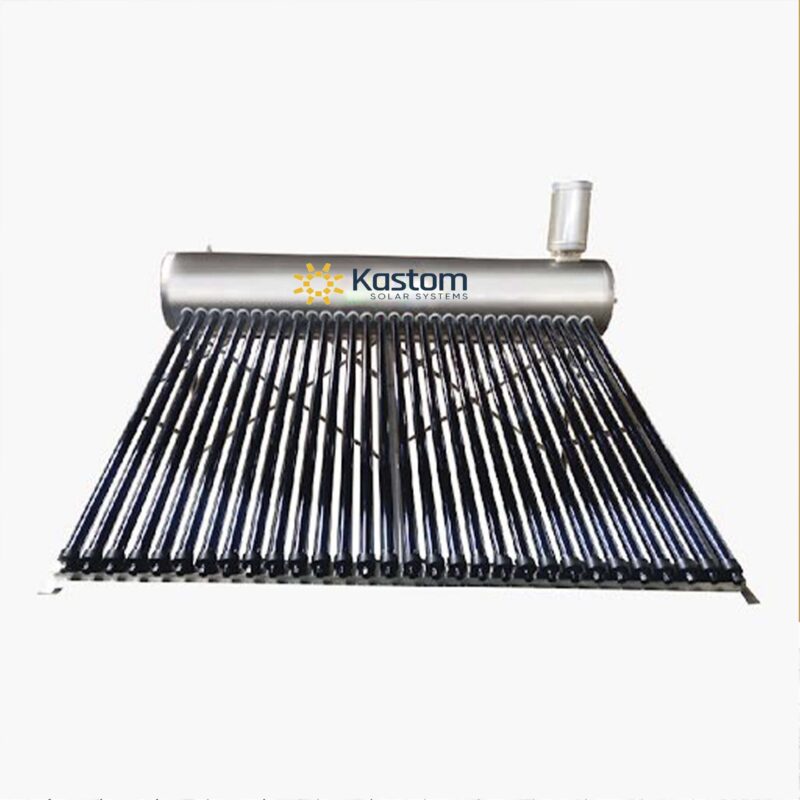 Frame by a yellow wall 200 Litres Non Pressurized premium Gravity Flow Solar Water Heater