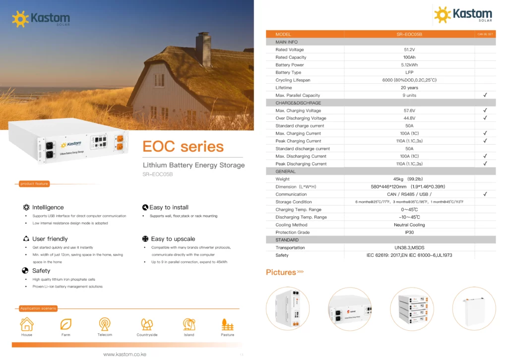 Kastom Solar_EOC05B Lithium Battery