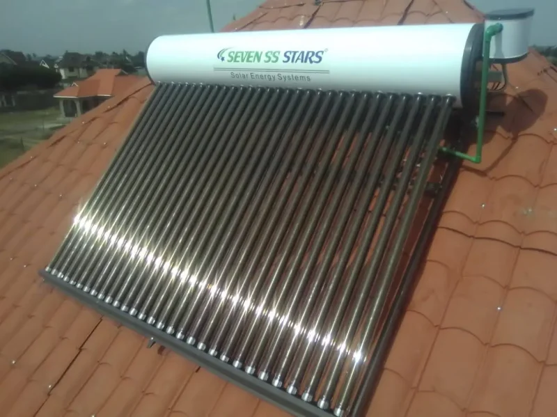 Seven SS Stars 350 Liters Solar Water Heater Non Pressurized Tube System in Kenya