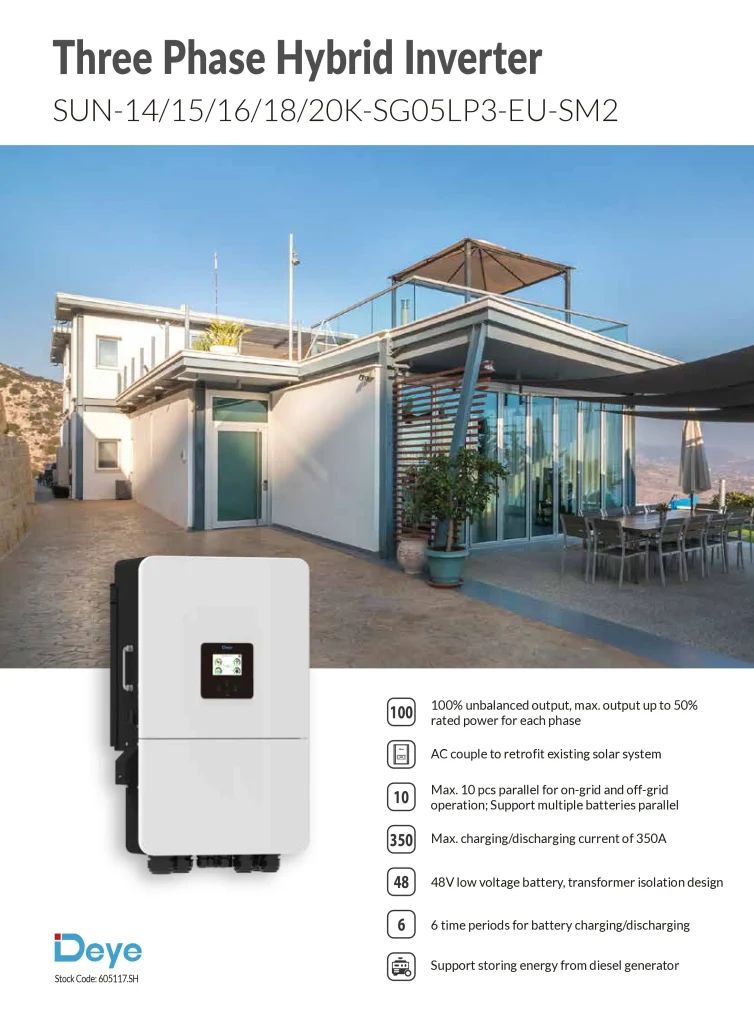 Deye 20kW hybrid solar inverter