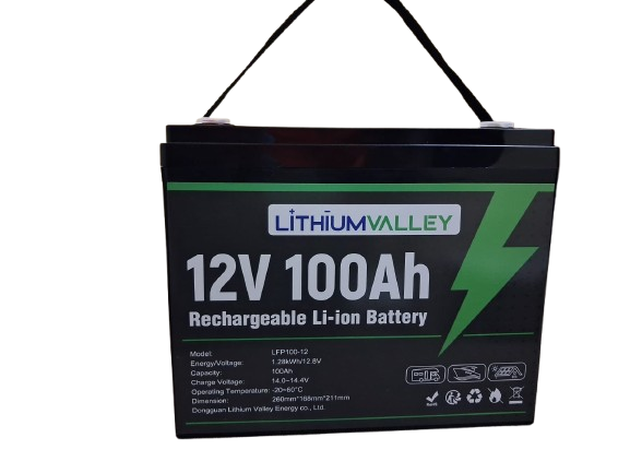 Lithium Valley 12.8V 100Ah 1.28kWh LiFePO₄ Battery
